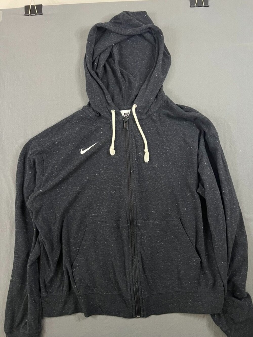Nike Fullzip Hoodie Club Fleece Women's Medium CN9402-010 Black Running Gym